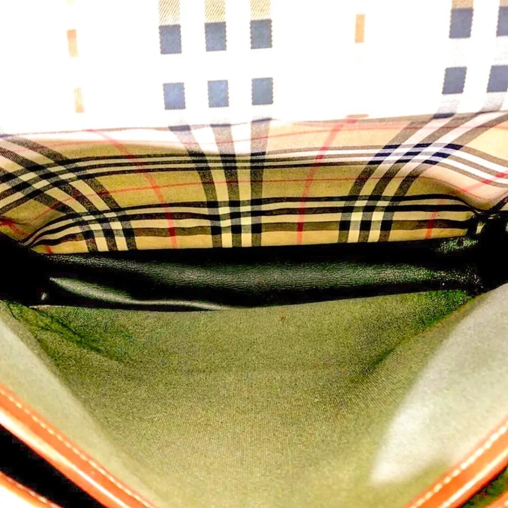 BURBERRYS Canvas Messenger Bag With Top Handle and Adjustable Leather Straps